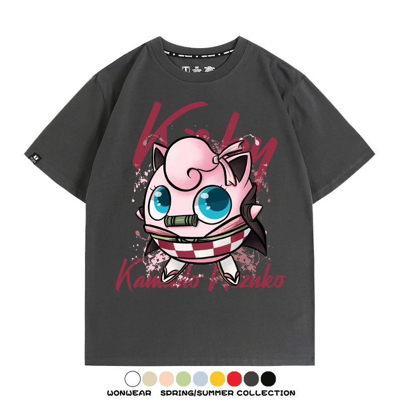 寶可夢胖丁聯名鬼滅之刃禰豆子周邊短袖T恤