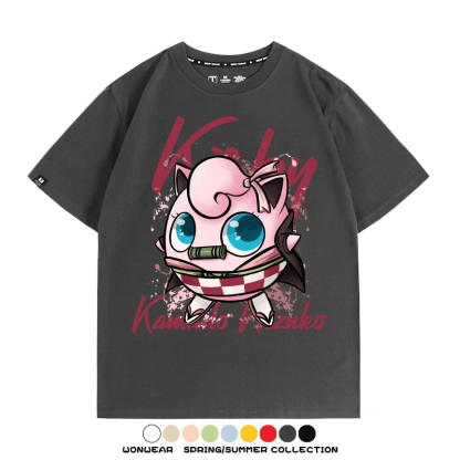 寶可夢胖丁聯名鬼滅之刃禰豆子周邊短袖T恤