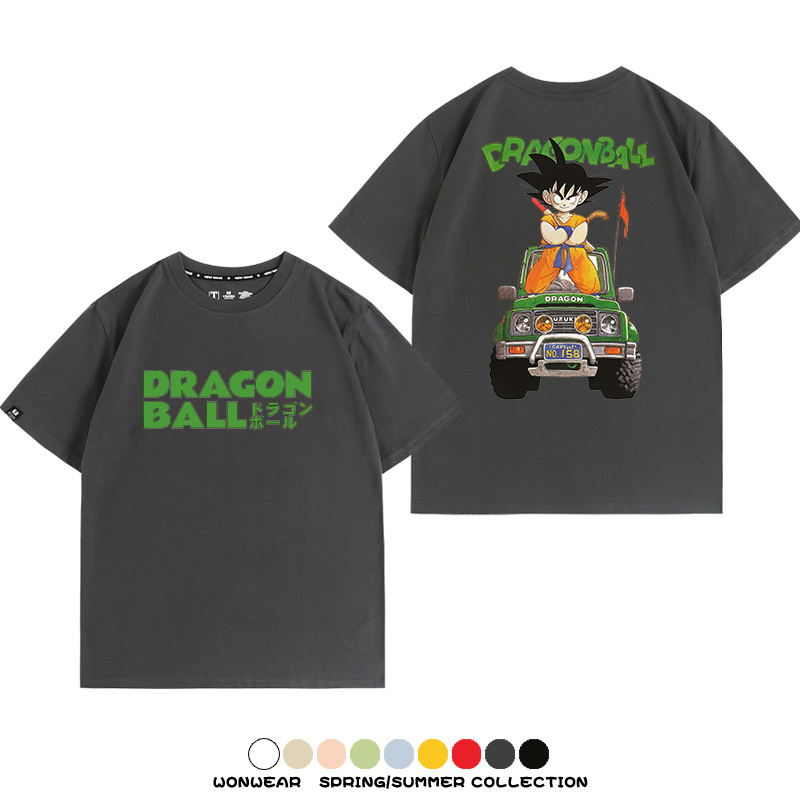 七龍珠日系動漫聯動機車鈴木悟空潮牌周邊短袖純棉寬鬆夏季男T恤