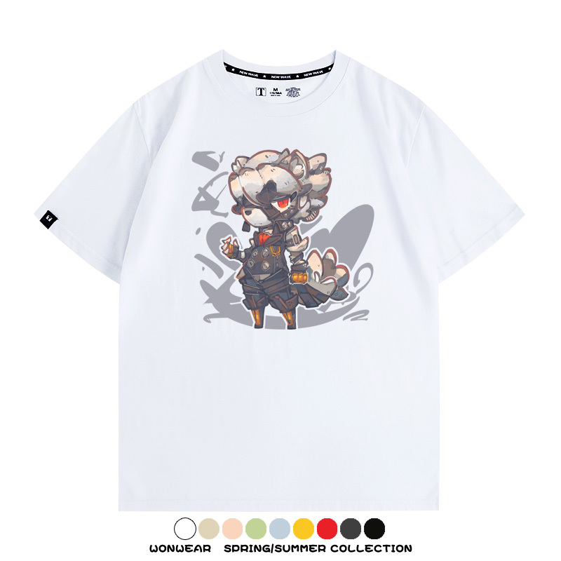 絕區零遊戲安比妮可可琳卡通Q版同款短袖夏季純棉T恤衫二次元COS