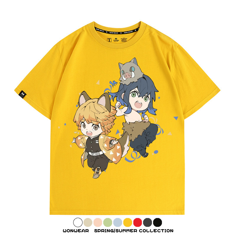 鬼滅之刃動漫周邊聯名  親子情侶裝寬鬆短袖T