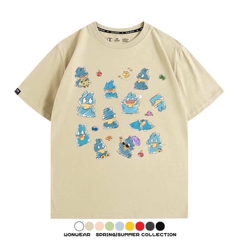 精靈寶可夢小卡比獸任天堂遊戲周邊情侶短袖T恤純棉上衣寬鬆百搭
