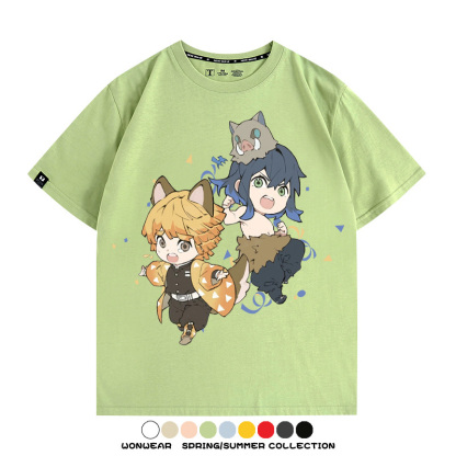 鬼滅之刃動漫周邊聯名  親子情侶裝寬鬆短袖T