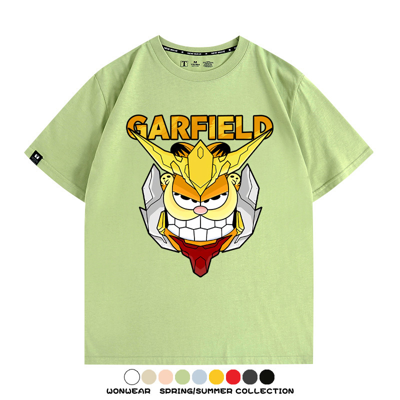 加菲貓聯名機動戰士鋼彈 親子情侶寬鬆短袖T