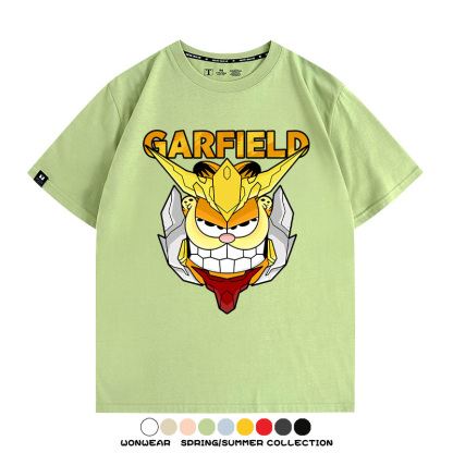 加菲貓聯名機動戰士鋼彈 親子情侶寬鬆短袖T