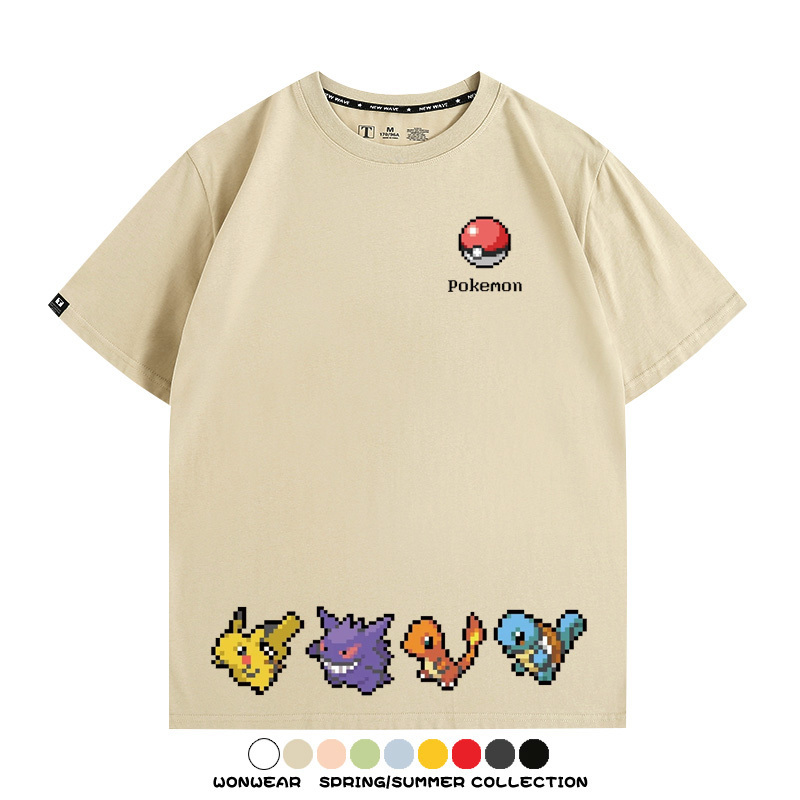 精靈寶可夢像素可愛 親子情侶裝寬鬆短袖T