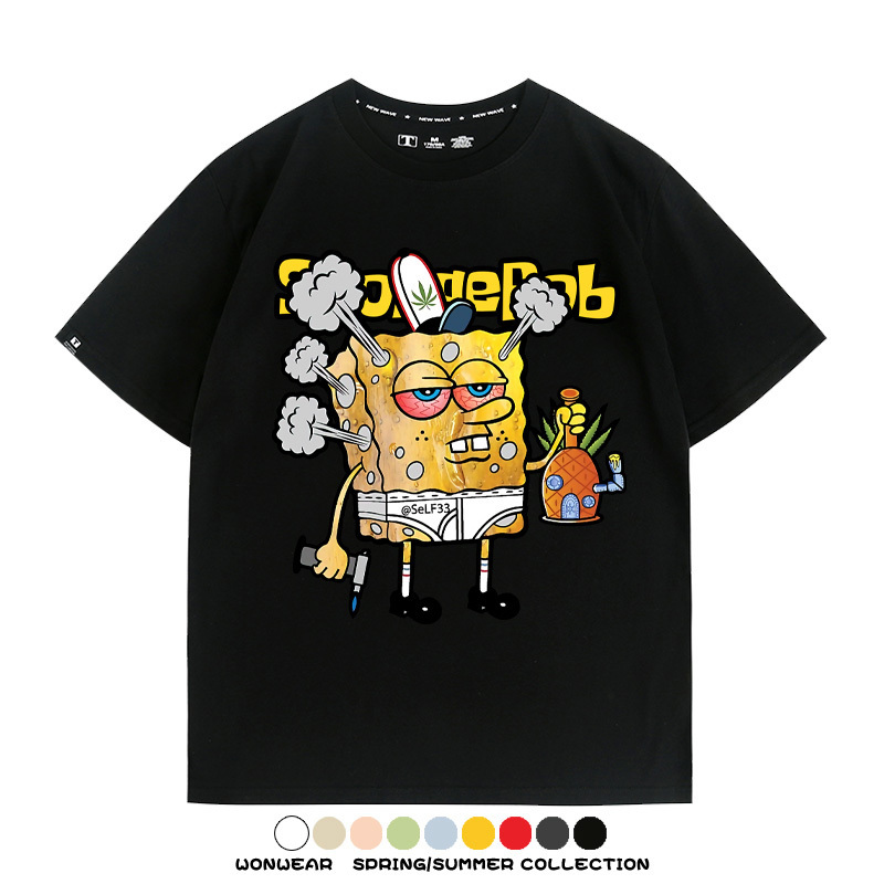 西海岸海綿寶寶動漫周邊短袖T恤