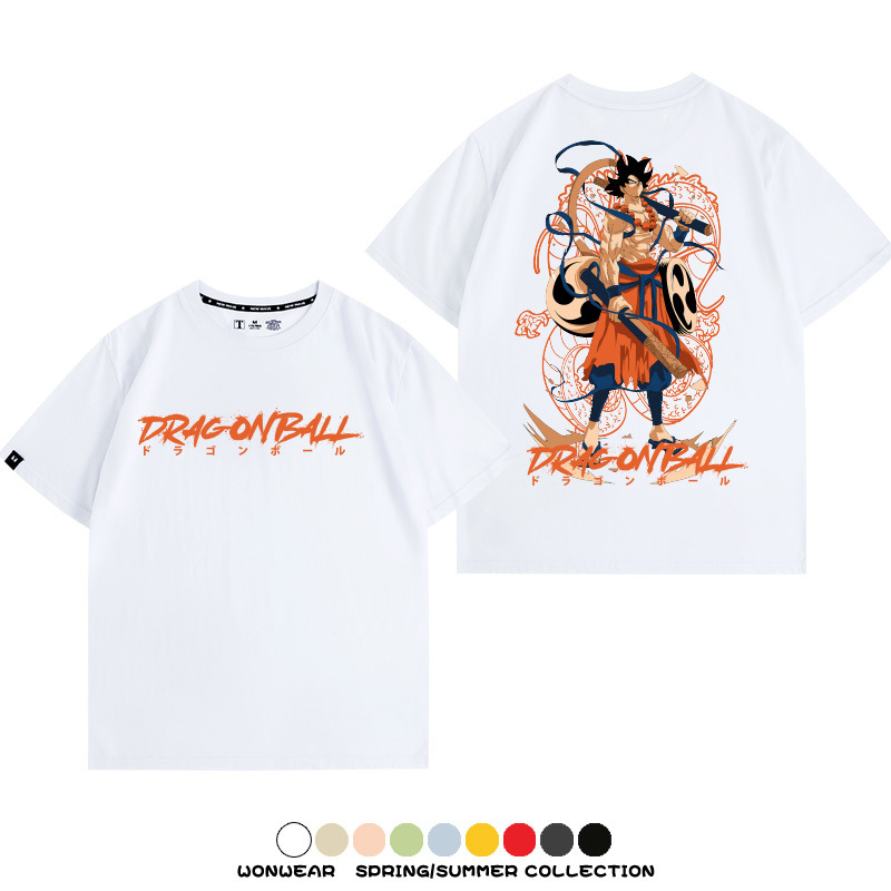 七龍珠日系動漫聯動機車鈴木悟空潮牌周邊短袖純棉寬鬆夏季男T恤