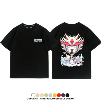鏈鋸人早川秋狐之惡魔聯名 親子情侶裝寬鬆短袖T