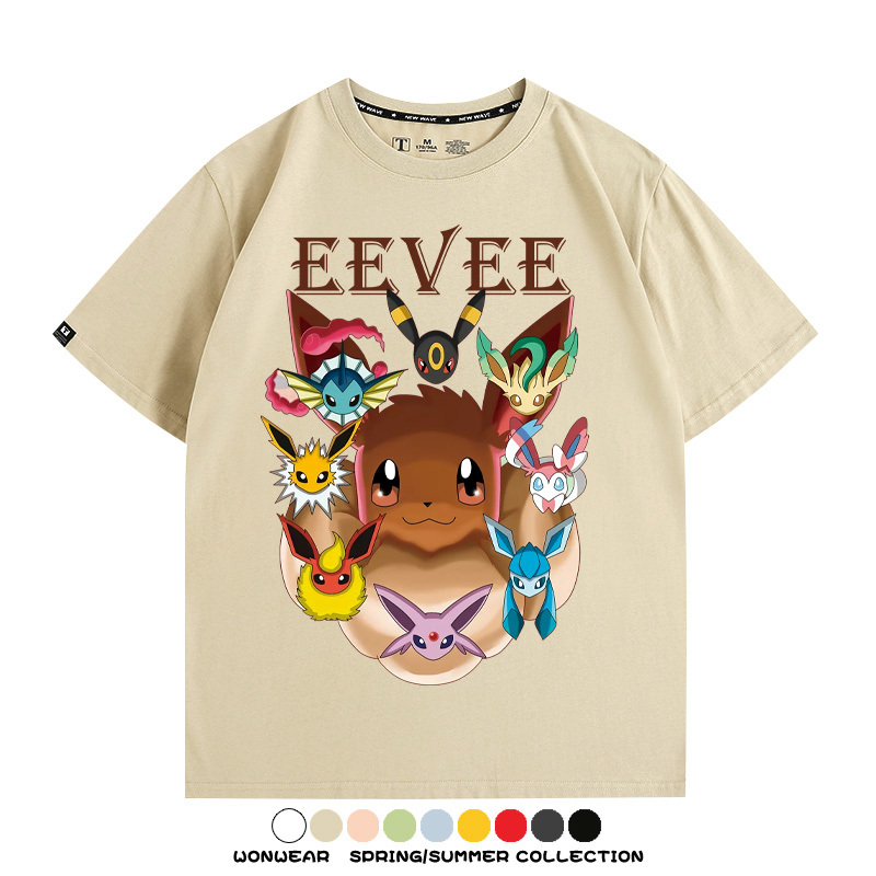 精靈寶可夢伊布動漫周邊短袖T恤
