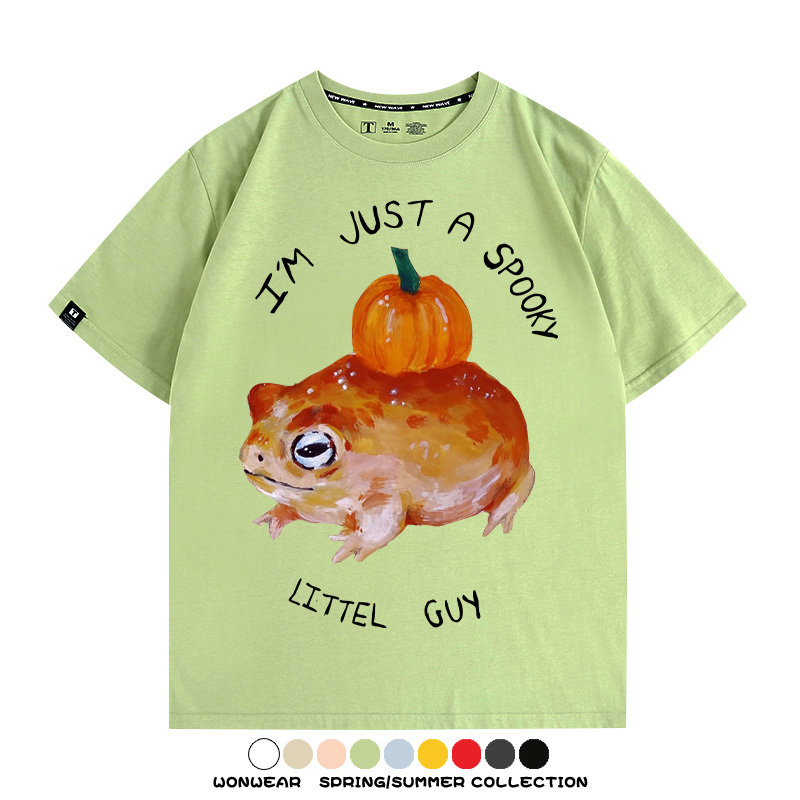 可愛青蛙呱呱搞怪 親子情侶裝寬鬆短袖T