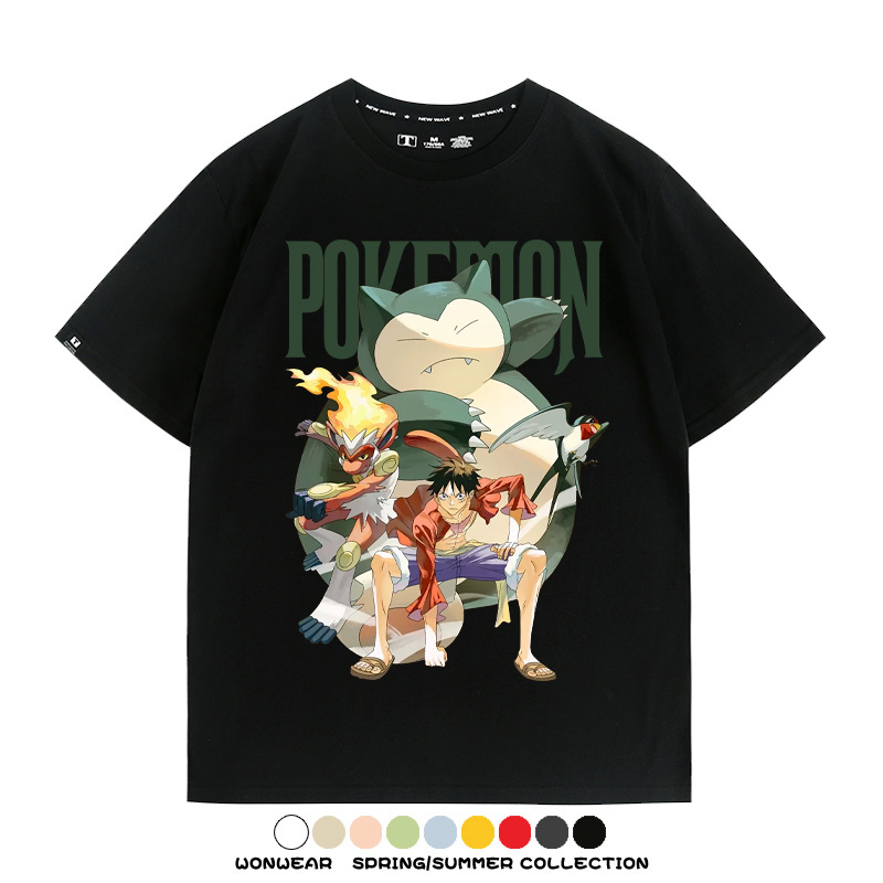 航海王精靈寶可夢 親子情侶裝寬鬆短袖T
