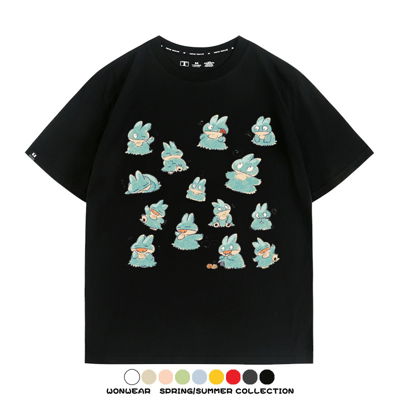 精靈寶可夢小卡比獸任天堂遊戲周邊情侶短袖T恤純棉上衣寬鬆百搭