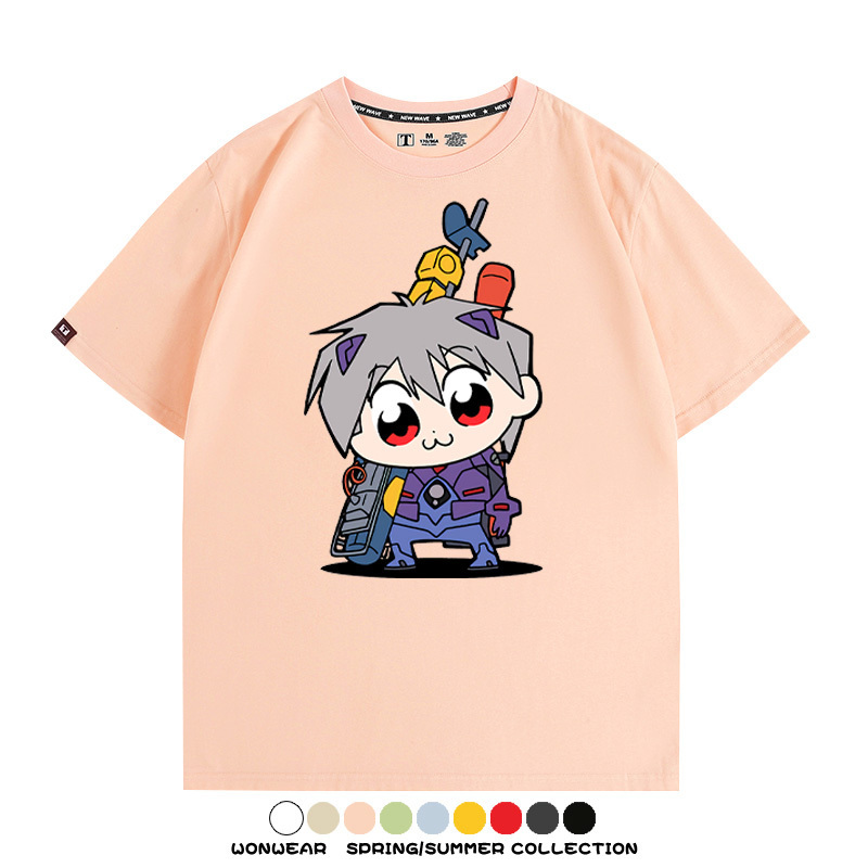 Q版福音戰士聯名 親子情侶裝寬鬆短袖T