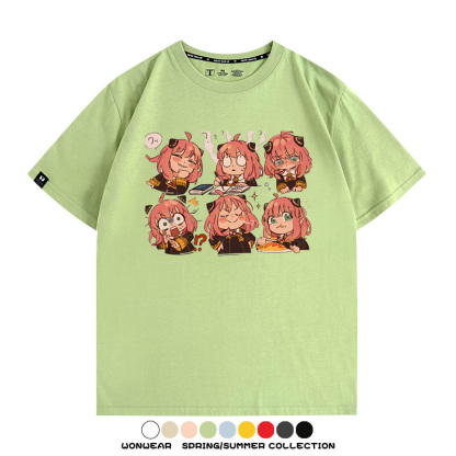 間諜家家酒動漫阿尼亞卡通可愛周邊情侶T恤衫夏季純棉短袖上衣潮