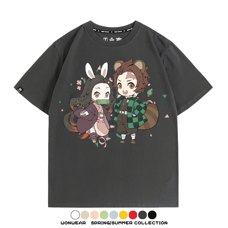 鬼滅之刃動漫周邊聯名  親子情侶裝寬鬆短袖T