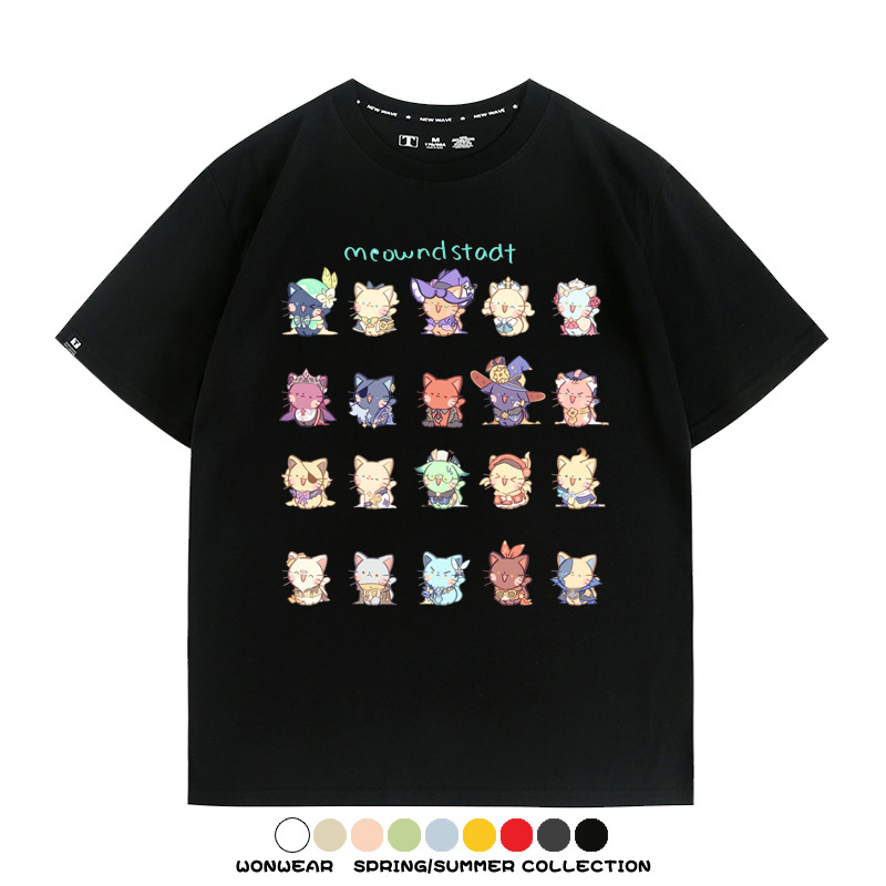 原神貓貓COS 親子情侶裝寬鬆短袖T