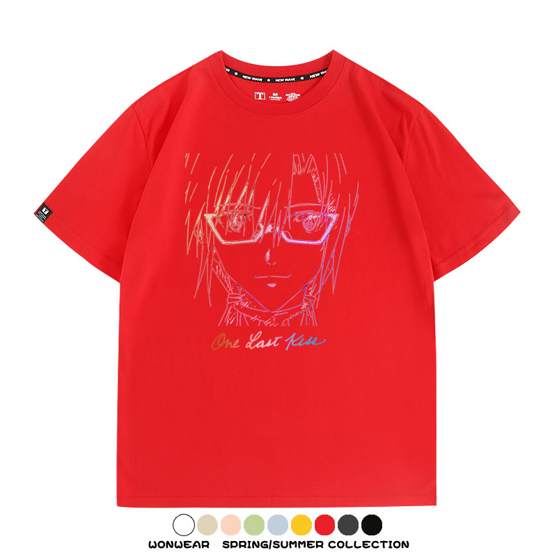 EVA新世紀福音戰士One Last Kiss專輯周邊短袖夏季純棉短袖T-shirt