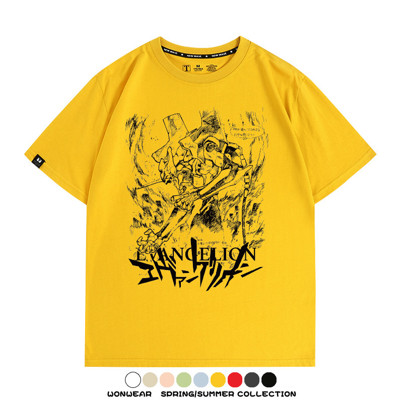 新世紀福音戰士EVA動漫周邊短袖T恤衫夏季男士純棉潮流二次元寬鬆