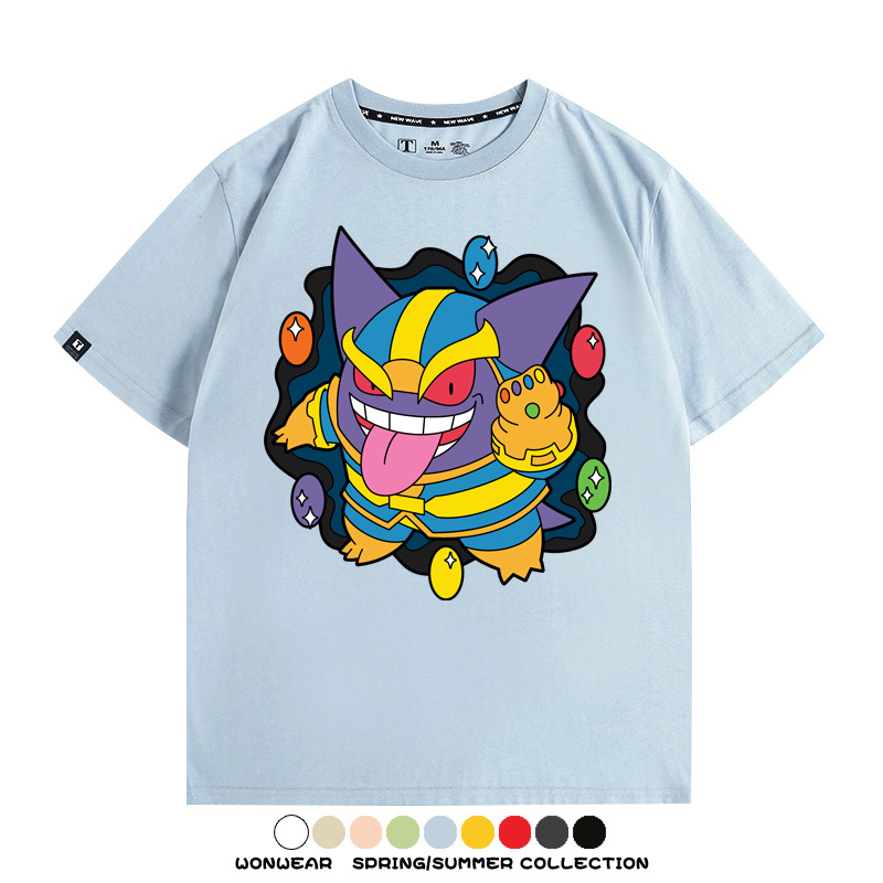 耿鬼斯寶可夢滅霸聯名 親子情侶裝寬鬆短袖T