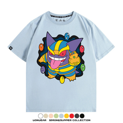 耿鬼斯寶可夢滅霸聯名 親子情侶裝寬鬆短袖T