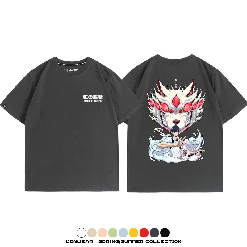 鏈鋸人早川秋狐之惡魔聯名 親子情侶裝寬鬆短袖T