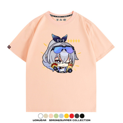 崩壞:星穹鐵道銀狼小姐 親子情侶寬鬆短袖T