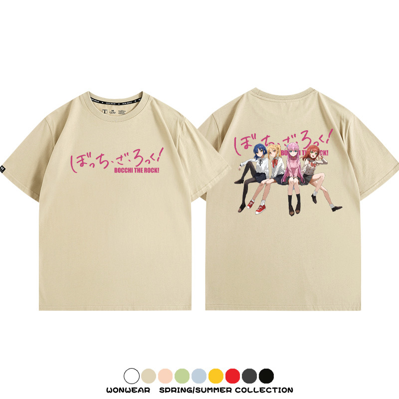 孤獨搖滾後藤一里小波奇周邊聯名 親子情侶裝寬鬆短袖T