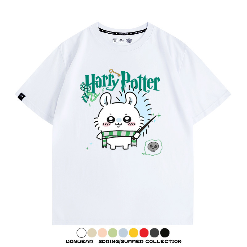 Chiikawa聯動哈利波特 親子情侶裝寬鬆短袖T