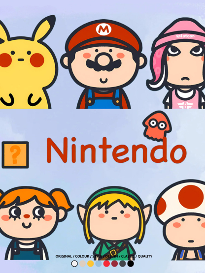 任天堂主機遊戲瑪利歐薩爾達T恤聯動周邊純棉短袖夏季青少年寬鬆