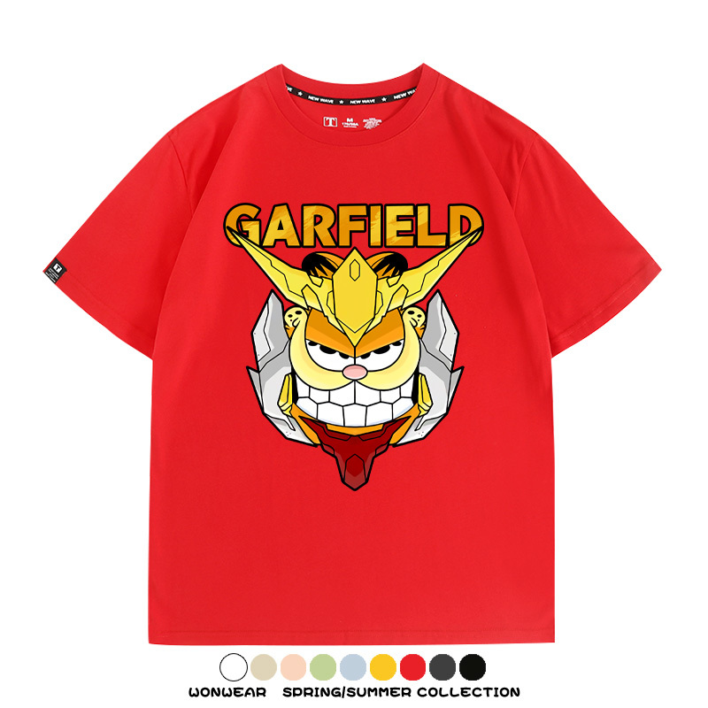 加菲貓聯名機動戰士鋼彈 親子情侶寬鬆短袖T