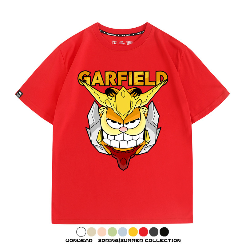 加菲貓聯名機動戰士鋼彈 親子情侶寬鬆短袖T