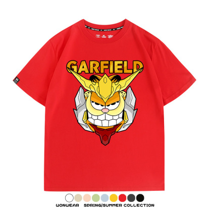 加菲貓聯名機動戰士鋼彈 親子情侶寬鬆短袖T