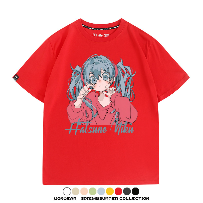 初音未來二次元卡通短袖miku日系街潮印花T恤衫夏季寬鬆時尚百搭