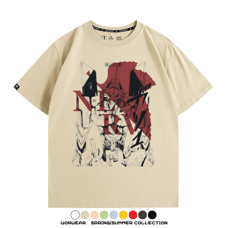 新世紀福音戰士EVA動漫周邊短袖T恤衫夏季男士純棉潮流二次元寬鬆