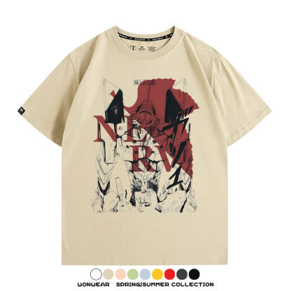 新世紀福音戰士EVA動漫周邊短袖T恤衫夏季男士純棉潮流二次元寬鬆