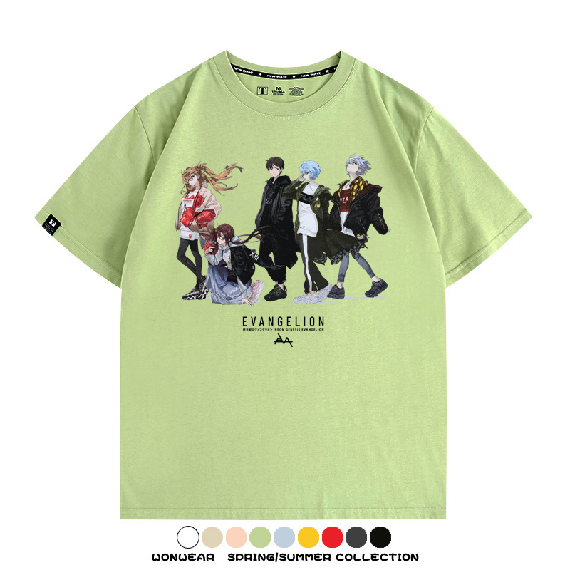 米山舞EVA聯名同款短袖T恤衫潮牌埃菲爾鐵塔日系純棉男潮寬鬆百搭