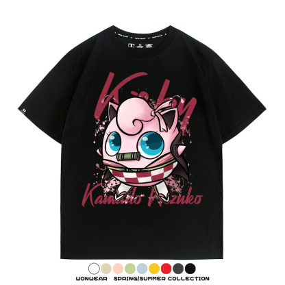 寶可夢胖丁聯名鬼滅之刃禰豆子周邊短袖T恤