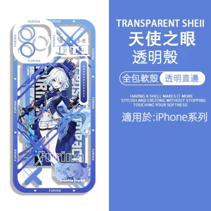 蘋果 系列原神水神芙卡洛斯天使眼透明防摔軟殼