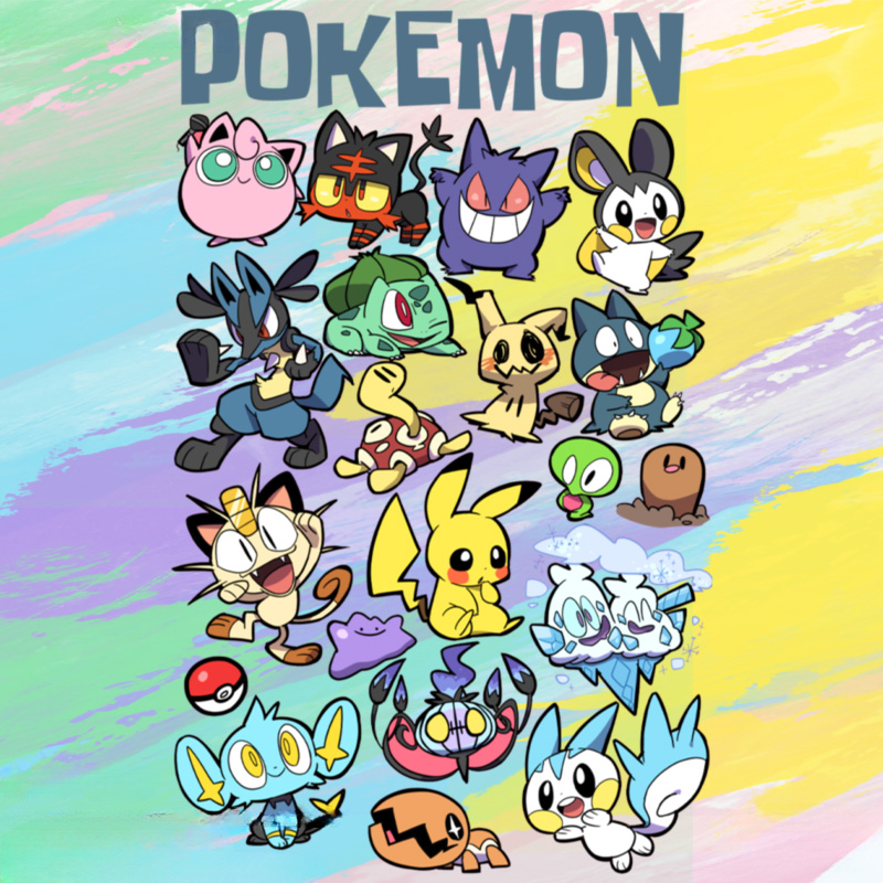 精靈寶可夢卡通Q版 親子情侶裝寬鬆短袖T