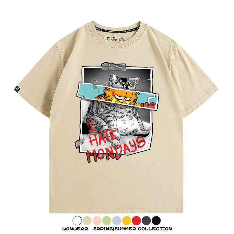 加菲貓卡通聯名 親子情侶裝寬鬆短袖T