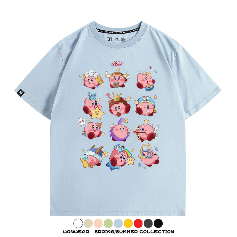 星之卡比任天堂遊戲周邊T恤十二星座生肖聯名款短袖夏季情侶上衣