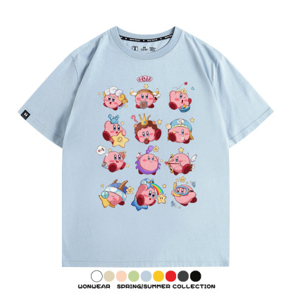 星之卡比任天堂遊戲周邊T恤十二星座生肖聯名款短袖夏季情侶上衣