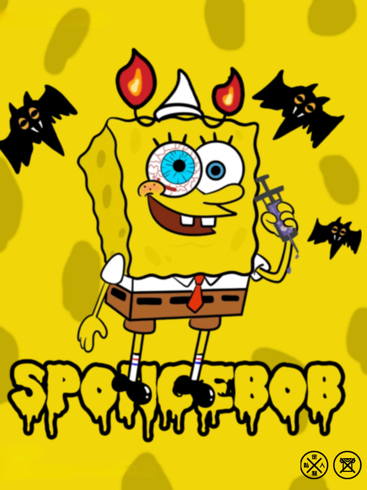 萬聖節海綿寶寶派大星聯名情侶裝t恤衫卡通動漫周邊短袖上衣服男