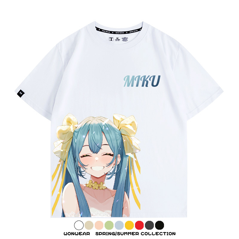 初音未來二次元聯名 親子情侶裝寬鬆短袖T