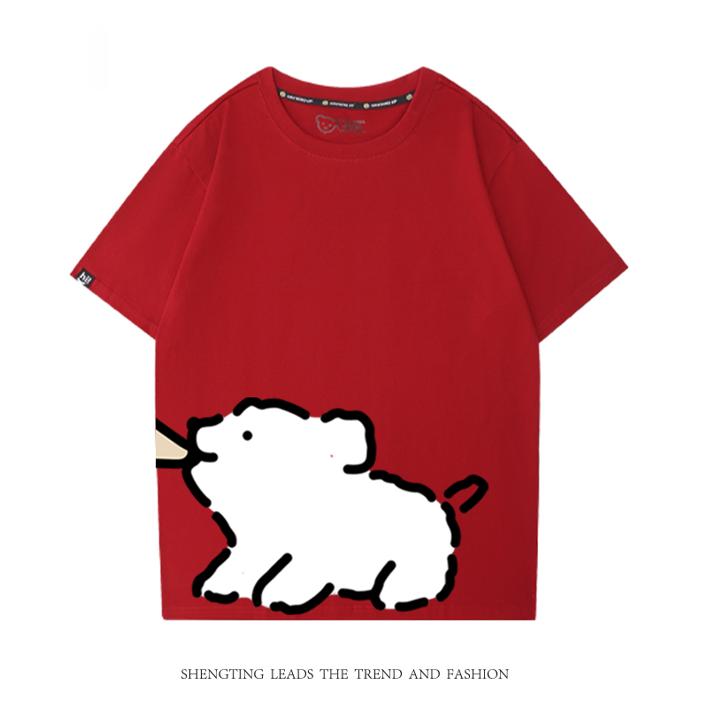 線條小狗 2024親子情侶男女同款 T恤