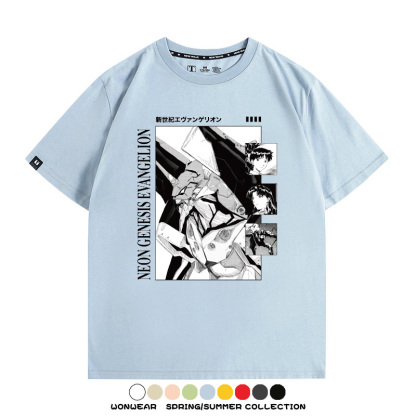 新世紀福音戰士EVA動漫初號機機甲使徒潮流短袖夏季男士純棉T恤衫