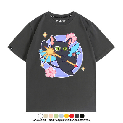 鈴芽之旅大臣貓聯名百變小櫻 親子情侶裝寬鬆短袖T