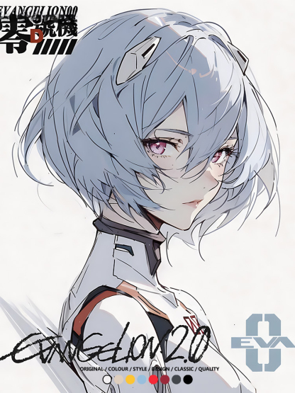 凌波麗EVA日系動漫卡通二次元上衣COS短袖純棉T恤衫eva復古百搭寬鬆