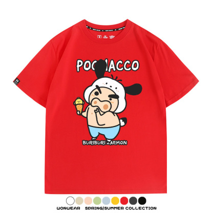 三麗鷗x蠟筆小新肥嘟嘟左衛門 親子情侶寬鬆短袖T